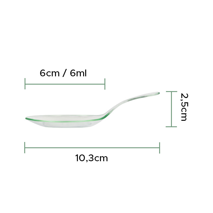 Plastic Tasting Spoon PS "Water Green" 10,3cm (12 Units)  