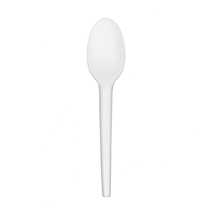 Compostable Reusable Spoon in CPLA White 16,5cm (100 Units)