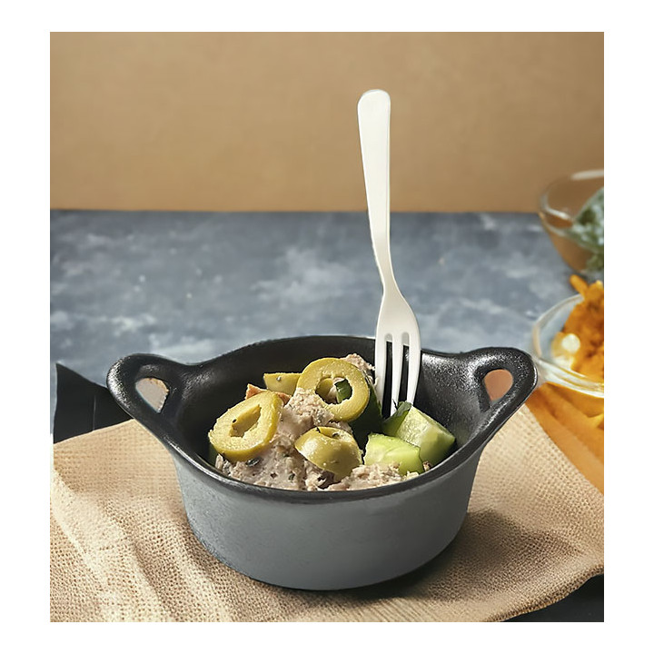 Compostable Reusable Fork in CPLA White 10cm (100 Units)