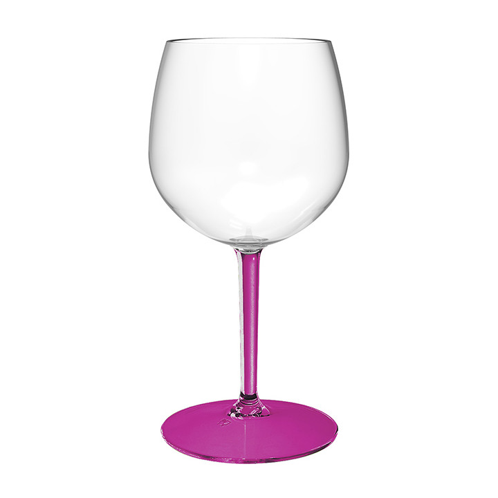 Reusable Durable Balloon Glas in TT Fuchsia Foot 580ml (1 Unit)