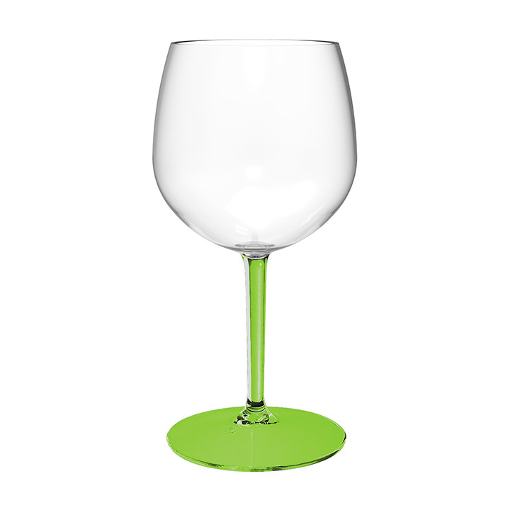 Reusable Durable Balloon Glas in TT Green Foot 580ml (1 Unit)