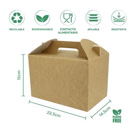 Paper Menu Box Kraft 22,5x14,5x15cm (25 Units)