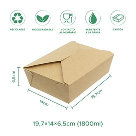American Box Kraft 19,7x14,0x6,5cm 1800ml (25 Units)