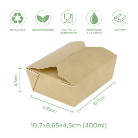 American Box Kraft 10,7x8,65x4,5cm 400ml (400 Units)