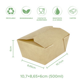 American Box Kraft 10,7x8,65x6,0cm 500ml (50 Units)