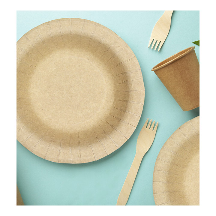 Paper Deep Plate Greaseproof Shape Kraft Ø19cm 245g/m² (50 Units) 