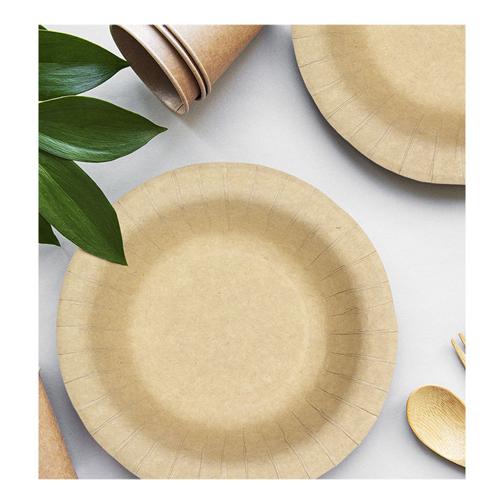Paper Deep Plate Greaseproof Shape Kraft Ø19cm 245g/m² (50 Units) 