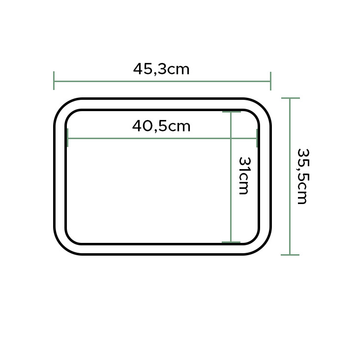 PP Fast Food Tray Red 35,5x45,3 cm (12 Units)