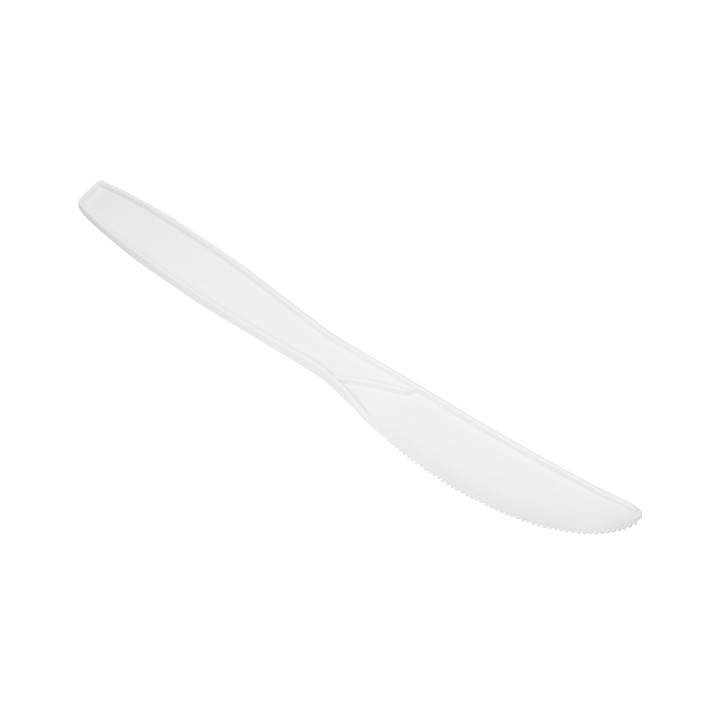 Compostable CPLA Knife White 18cm (50 Units) 