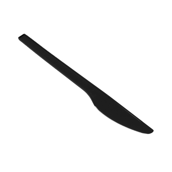 Compostable CPLA Knife Black 17cm (25 Units)