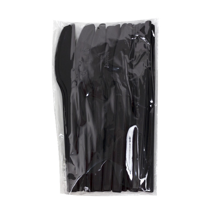 Compostable CPLA Knife Black 17cm (25 Units)