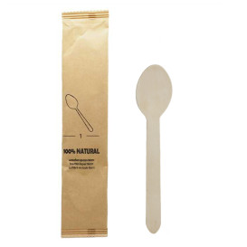 Wrapped Wooden Spoon 16cm (50 Units)