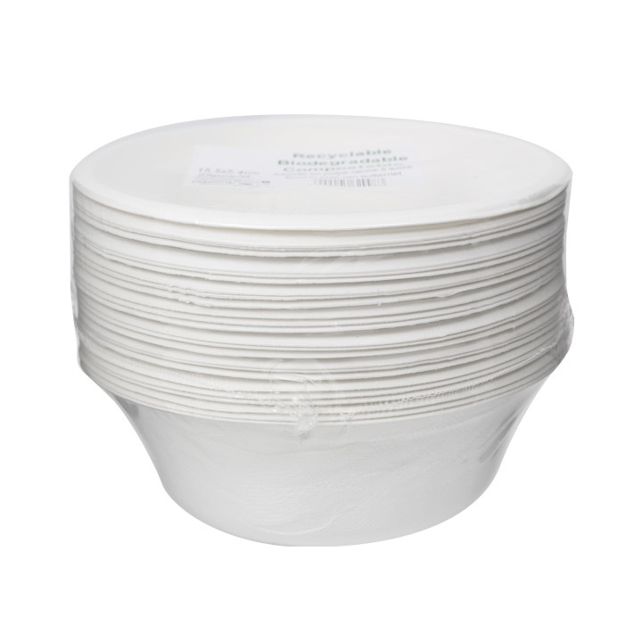 Sugarcane Bowl White 600ml Ø15,5cm (25 Units)