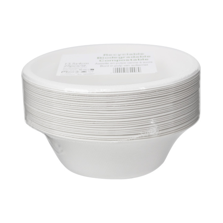 Sugarcane Bowl White 350ml Ø13,5cm (25 Units)