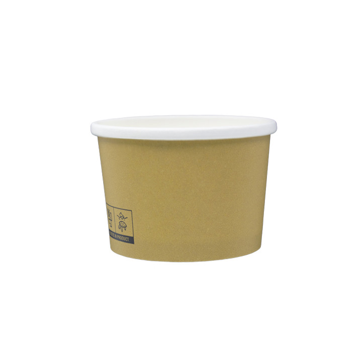Kraft Carton Pot with White Border 250ml Ø9,0cm (25 Units)