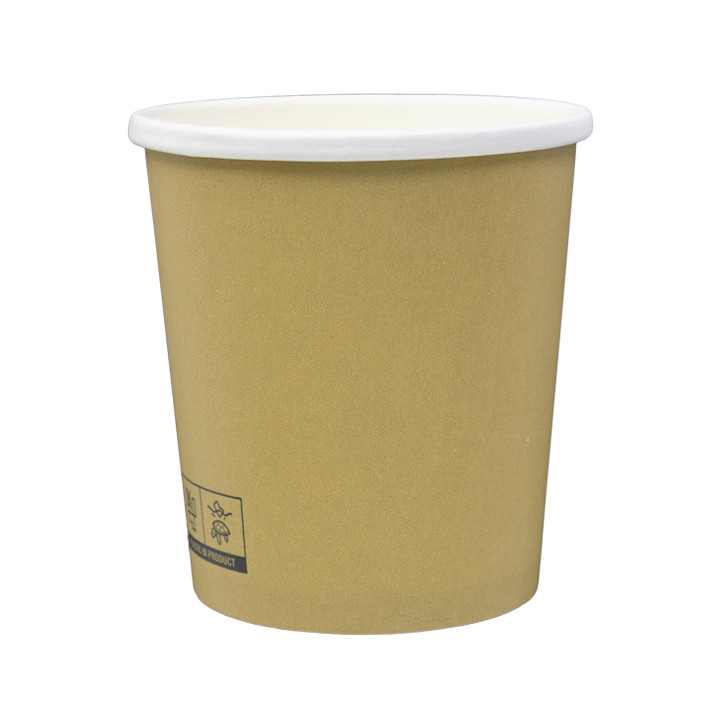 Kraft Carton Pot with White Border 450ml Ø9,8cm (25 Units)