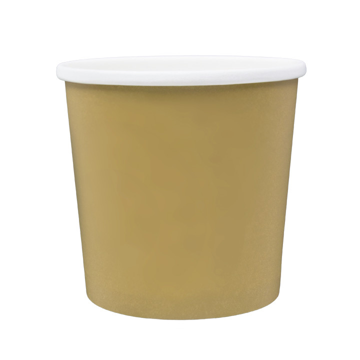 Kraft Carton Pot with White Border 750ml Ø11,9cm (25 Units)