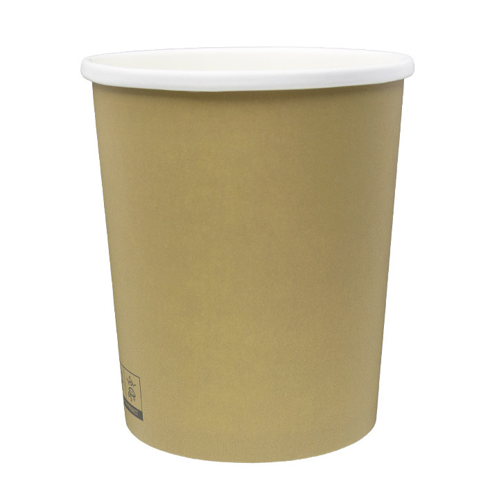 Kraft Carton Pot with White Border 1.000ml Ø11,9cm (25 Units)