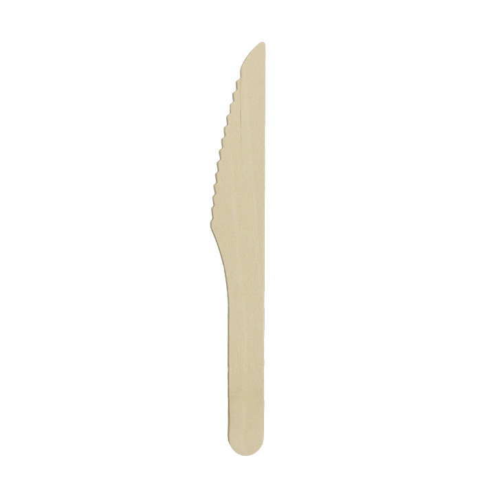 Disposable Wooden Knife 16,5cm (50 Units) 