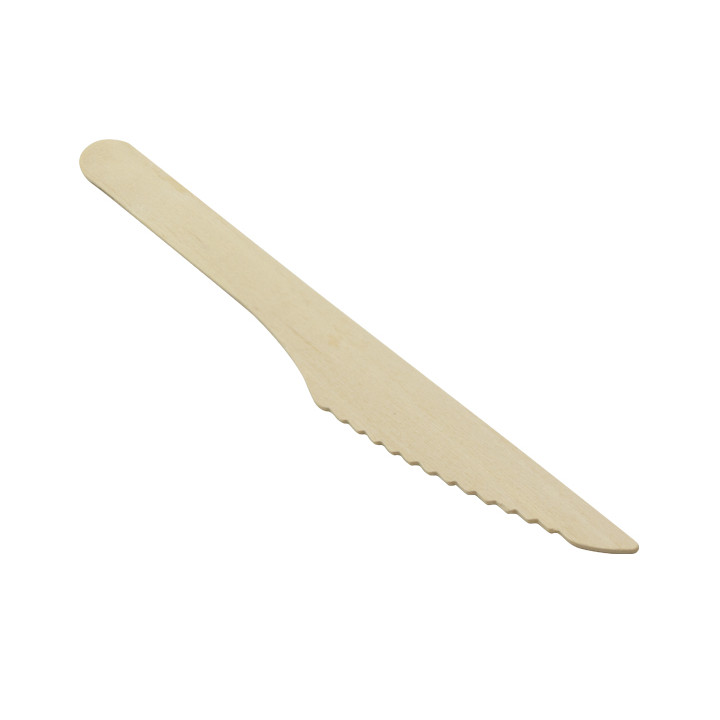 Disposable Wooden Knife 16,5cm (50 Units) 