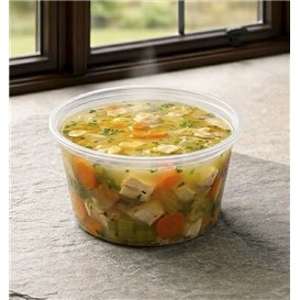 Plastic Food Container in PP Transparent  with Lid 470ml (50 Units)