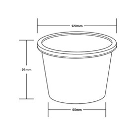 Plastic Food Container in PP Transparent  with Lid 740ml (50 Units)