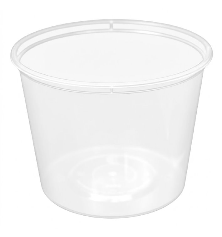 Plastic Food Container in PP Transparent  with Lid 740ml (50 Units)
