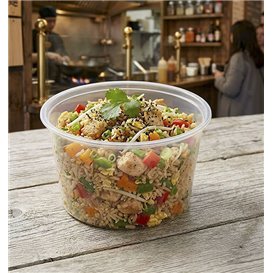 Plastic Food Container in PP Transparent  with Lid 1.000ml (25 Units)