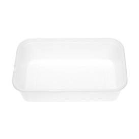Rectangular Container in PP White with Lid 500ml 17,3x11,9cm (50 Units)