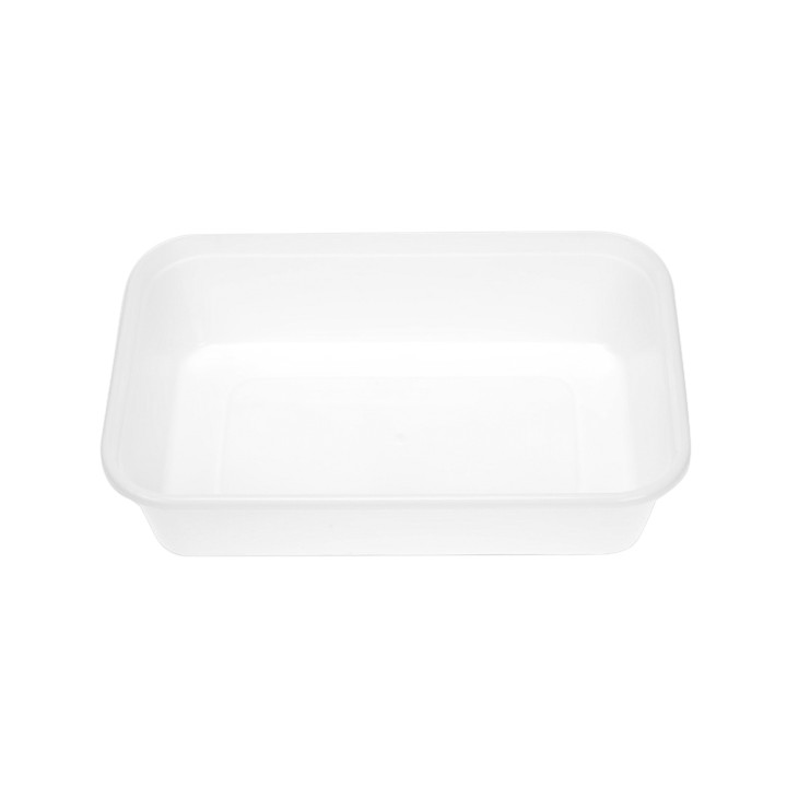 Rectangular Container in PP White with Lid 500ml 17,3x11,9cm (50 Units)