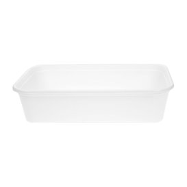 Rectangular Container in PP White with Lid 500ml 17,3x11,9cm (500 Units)