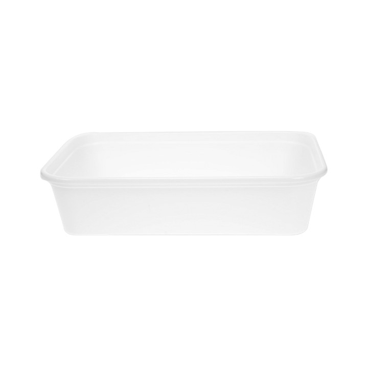 Rectangular Container in PP White with Lid 500ml 17,3x11,9cm (50 Units)