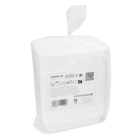 Rectangular Container in PP White with Lid 500ml 17,3x11,9cm (500 Units)