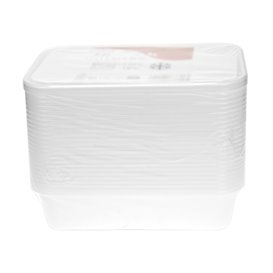 Rectangular Container in PP White with Lid 500ml 17,3x11,9cm (50 Units)
