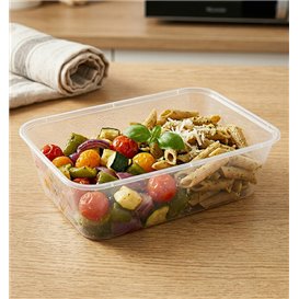 Rectangular Container in PP Transparent with Lid 650ml 17,3x11,9cm (50 Units)