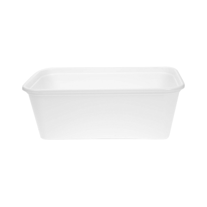 Rectangular Container in PP White with Lid 750ml 17,3x11,9cm (50 Units)