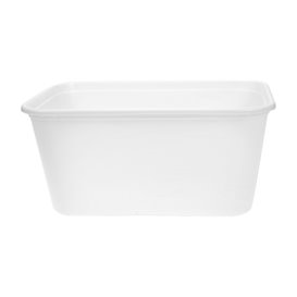 Rectangular Container in PP White with Lid 1.000ml 17,3x11,9cm (500 Units)