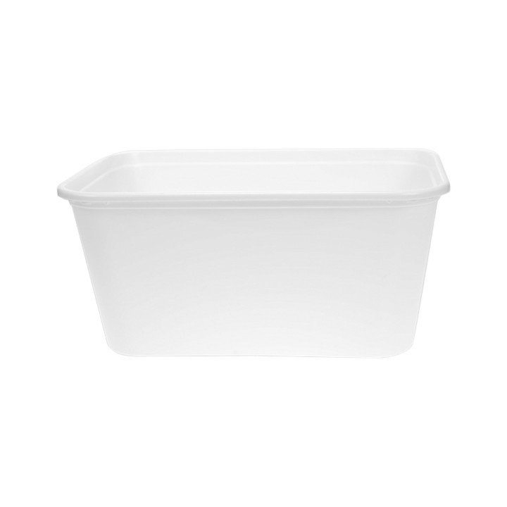 Rectangular Container in PP White with Lid 1.000ml 17,3x11,9cm (50 Units)