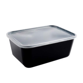 Rectangular Container in PP Black 1500ml 20,4x15,3x7,9cm (500 Units)