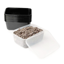 Rectangular Container in PP Black 1500ml 20,4x15,3x7,9cm (500 Units)