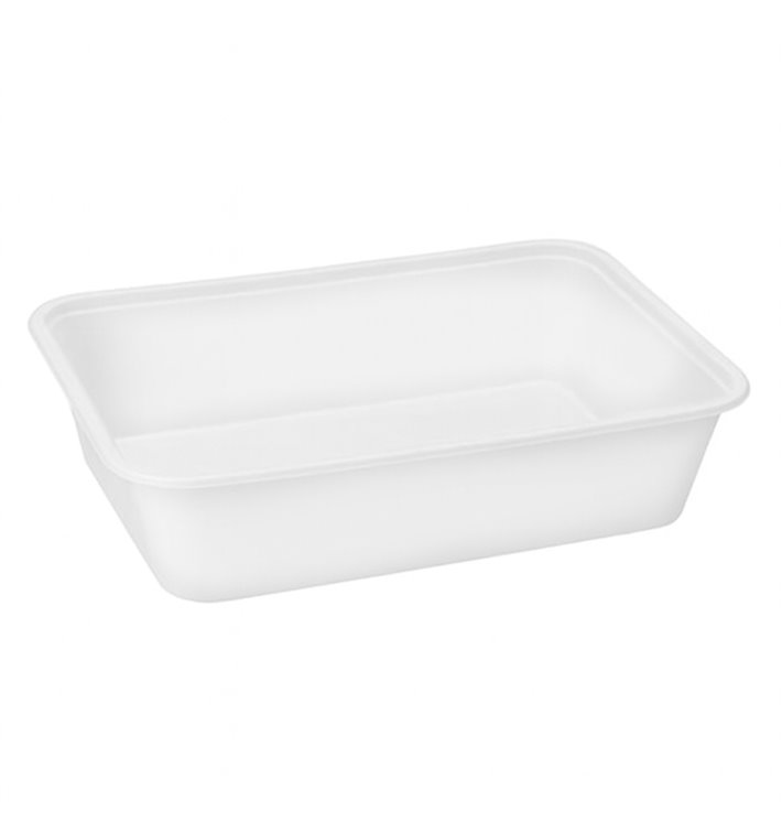 Rectangular Container in PP White with Lid 1.500ml 20,4x15,3cm (500 Units)