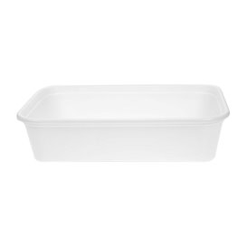 Rectangular Container in PP White with Lid 1.500ml 20,4x15,3cm (500 Units)