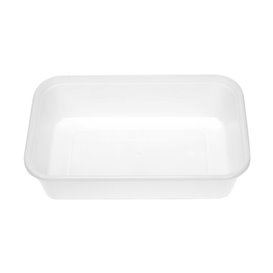 Rectangular Container in PP White with Lid 1.500ml 20,4x15,3cm (50 Units)
