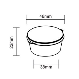 Hinge Sauce Cup in PP with Lid 1Oz/30ml (1.000 Units)