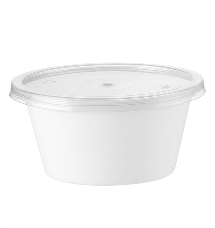 Sauce Cup in PP White avec Lid 2Oz/60ml (100 Units)
