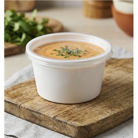 Sauce Cup in PP White avec Lid 4Oz/120ml (100 Units)