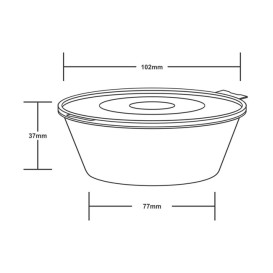 Hinge Sauce Cup in PP with Lid 6Oz/180ml (100 Units)