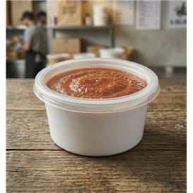 Sauce Cup in PP White avec Lid 2Oz/60ml (100 Units)
