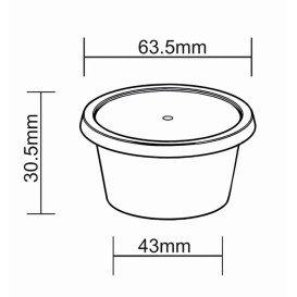 Sauce Cup in PP White avec Lid 2Oz/60ml (2.000 Units)