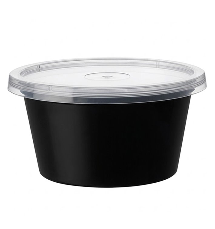Sauce Cup in PP Black avec Lid 4Oz/120ml (2.000 Units)